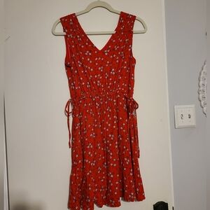 Floral Red Mini Dress